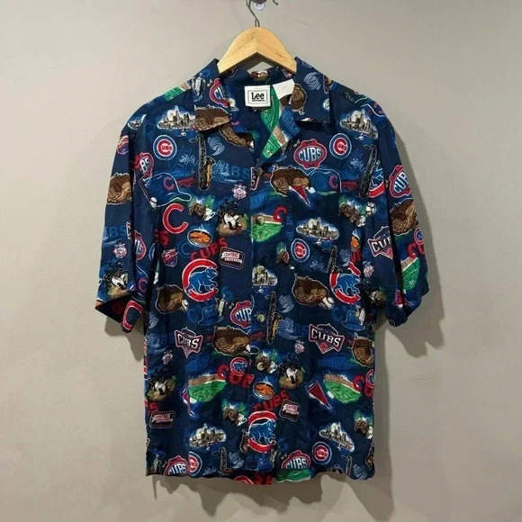Vintage LEE x Chicago Cubs Hawaiian Shirt - Picture 1 of 8